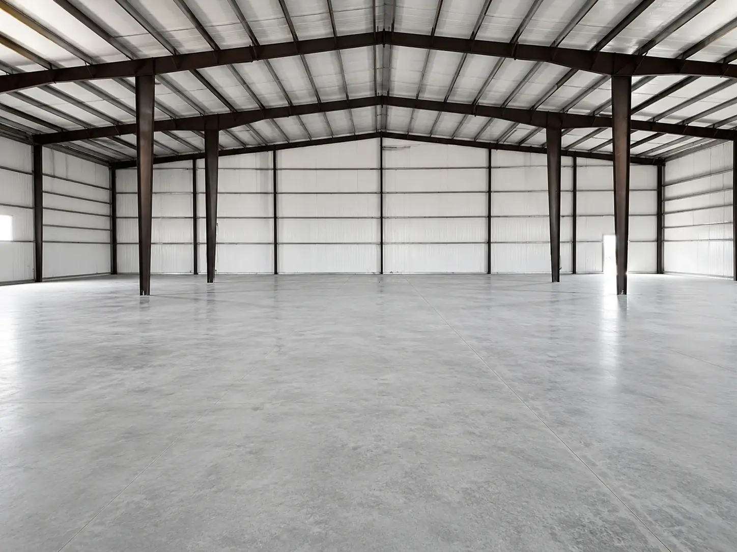 Vue intérieure du hangar achevé — SISOL