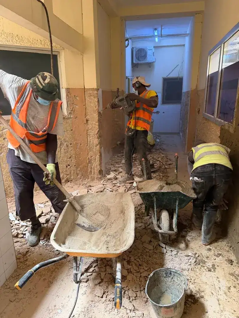 Vue de chantier liée à l’intervention hospitalière