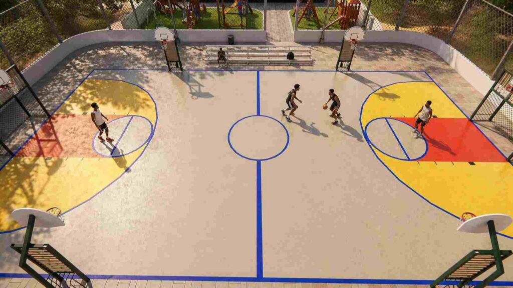 terrain de sport multifonctionnel